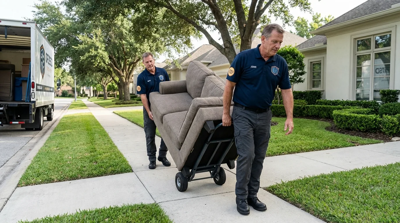 Local residential moving crew loading furniture in Goldens Bridge, NY