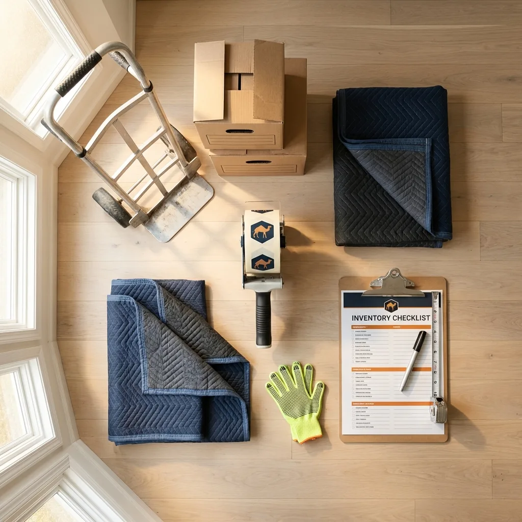 Professional moving supplies and packing materials layout for Goldens Bridge residential relocations